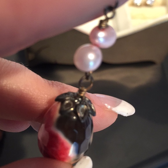 handmade custom stone earrings - Picture 3 of 3